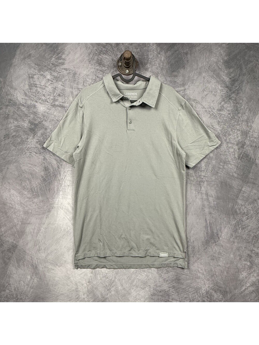 Legends Polo Shirt Mens S Grey Performance 4 Way Stretch Cloud Golf